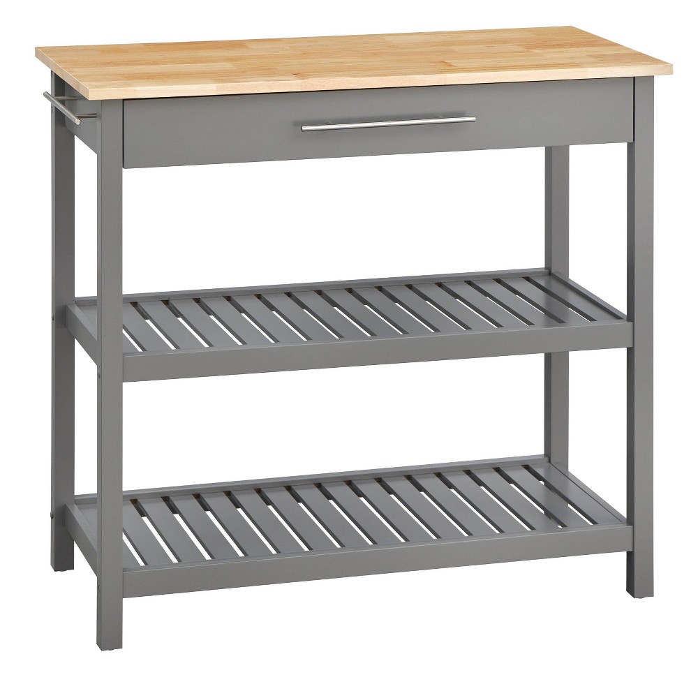 Buylateral Rubin Kitchen 2-Tier Cart Gray/Natural