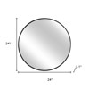 HomeRoots 24" Black Round Framed Accent Mirror - 3 of 4