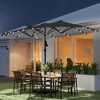 Garden Parasol 14.4ft Double-Sided Sun Umbrella with Base, Patio Parasol with LED Solar Lights - 2 of 4