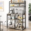 Industrial Kitchen Bakers Rack with Power Outlet,6-Tier Space-Saving Microwave Stand - 2 of 4