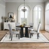 5-Piece Dining Set with Round Table and 4 Upholstered Chairs - 3 of 4