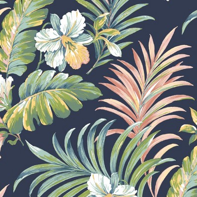 Simone Blue Tropical Outdoor Square Pillow Set with Polyester Fill