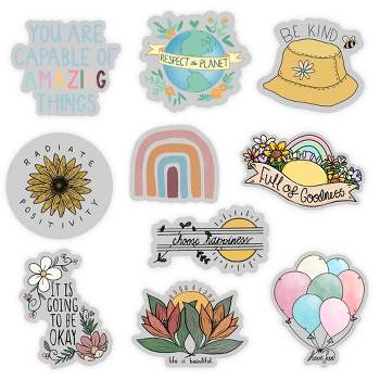 Big Moods Aesthetic Sticker Pack 10pc - Pink : Target