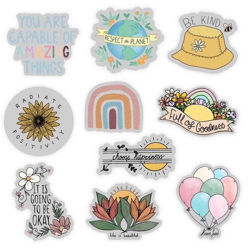 Big Moods Positive Vibes Clear Sticker Pack 10pc : Target