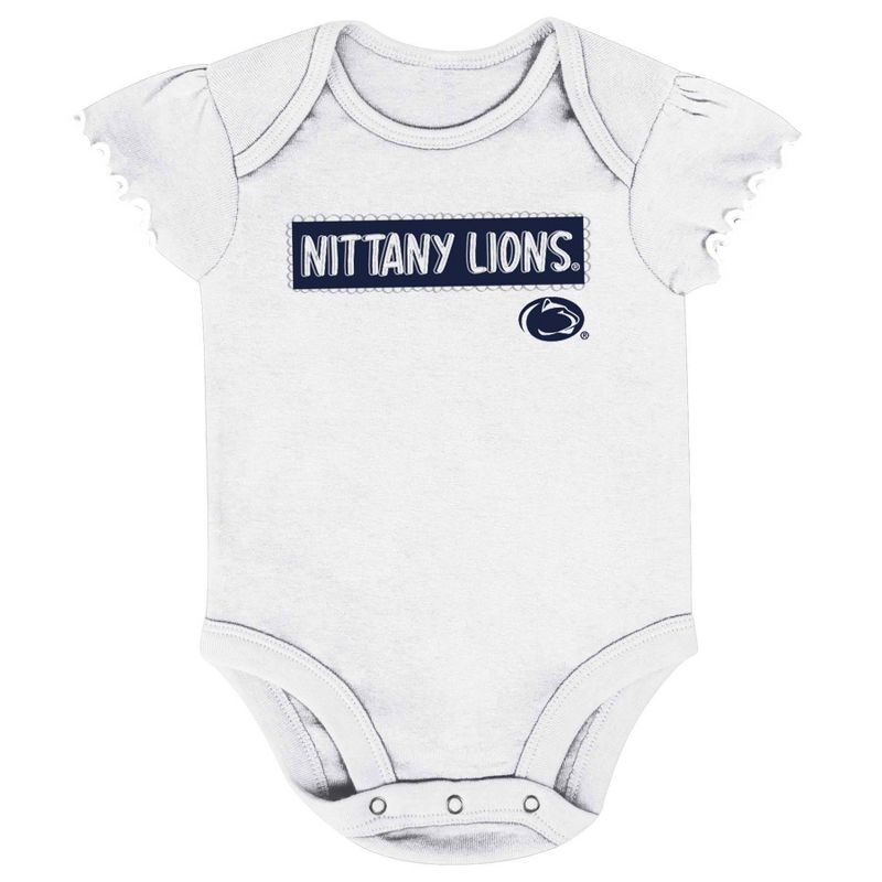 NCAA Penn State Nittany Lions Infant Girls&#39; 3pk Bodysuit Set, 4 of 5
