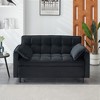Zeus & Ruta 3-in-1 Modern Velvet Loveseat Lounge Sofa with Pullout Bed, Reclining Backrest, Toss Pillows & Pockets - 3 of 4