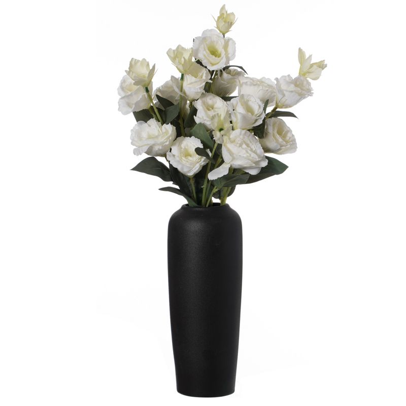 Contemporary Black Ceramic Cylinder Shaped Table Flower Vase Holder, 1 of 7
