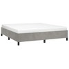 vidaXL King Bed Frame, Velvet Upholstered Platform Bed Frame, Light Gray, No Mattress - 2 of 4