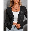 Women's Jacquard Long Sleeve Lightweight Knit Cardigan Sweater Open Front Loungewear - 2 of 4