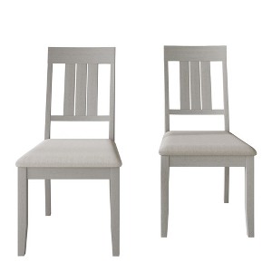 ChaletPosh Wooden Dining Chair With Warm Grey Cover (Set of 2) - 1 of 4