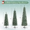 3-Piece Slim Pencil Christmas Tree Set (4ft/5ft/6ft) - 216+302+505 Branch Tips, Simulated Snow Cotton for Wintry Charm - 4 of 4