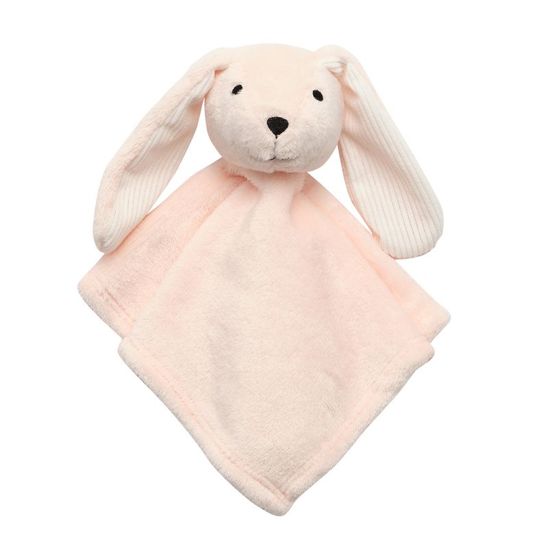 Lambs & Ivy Pink Bunny Soft Baby/Child/Toddler Plush Lovey Security Blanket, 1 of 5