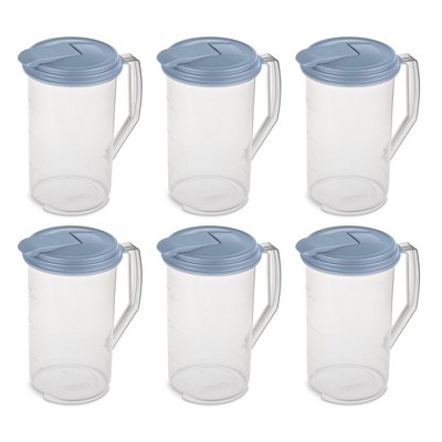 Small Jug With Lid, Clear Plastic Water Pitcher, Clear Acrylic...