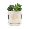 Sagebrook Home 2pc Funky Ceramic Planter Set: Hand-Painted, Rust-Resistant with Drainage Holes - 3 of 4