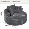 ChicFurnit Round Sofa Circle Bed Sectional Sofa Memory Foam Cloud Couch with 3 Pillow Sofa Couches for Living Room, 55.91"*55.51"*24.8" - 3 of 4