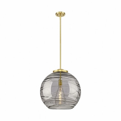 Athens Deco Swirl - 1 Light Pendant In Industrial Style-19.5 Inches Tall and 17.88 Inches Wide