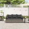 vidaXL Garden Sofa Grey PE rattan 3-Seater Removable Covers - 2 of 4