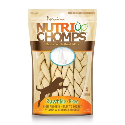 Photo 1 of Premium Nutri Chomps Milk Flavor Braid Dog Chews - Small (BB 02/13/27)