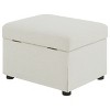 Airsurfer 20-inch Beige Ottoman Contemporary Storage Ottoman Space-Saving Furniture for Living Room Organization - 2 of 4