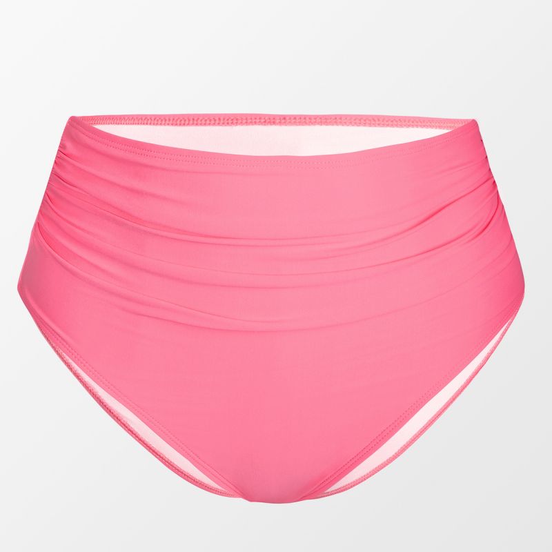 Women's Solid Shirred High Waist Bikini Bottom - Cupshe, 2 of 9