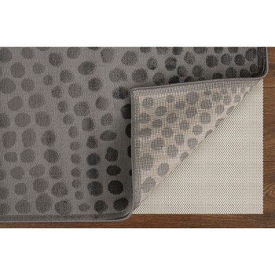 Gaspar Gray and Silver Abstract Polka Dot Area Rug 8' x 11'
