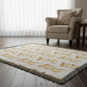 Dom Perignon Cotton Throw– 50x60 inch Tapestry Design by Manual Woodworkers and Weavers - 1 of 3