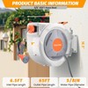 65/100/130 Ft Retractable Garden Hose Reel, With 9 Function Sprayer Nozzle, Any Length Lock, Automatic Slow Rewind, Wall Mounted, 180°Swivel Bracket - 3 of 4