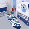 Jellybean Indoor/Outdoor Decorative Surfboard Runner Rug - Navy Hibiscus 21" X 54" Oval - 2 of 3