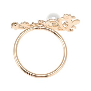 Unique Bargains Napkin Rings Stainless Steel Green Gold Tone 1Pcs - 1 of 3