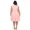 White Mark Plus Size Solid Fit and Flare Dress - 3 of 4
