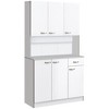 Okak Floor Sideboard Cabinet 48.5" Kitchen Pantry Farmhousewith 2 Adjustable Shelves and 4 Beadboard Doors - 2 of 4