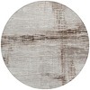 Taupe And Ivory Striped Washable Indoor Outdoor Area Rug - 4 of 4