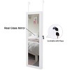 Tangkula Door Mounted Mirrored Jewelry Cabinet Dressing Storage Box with LED lights White - 4 of 4