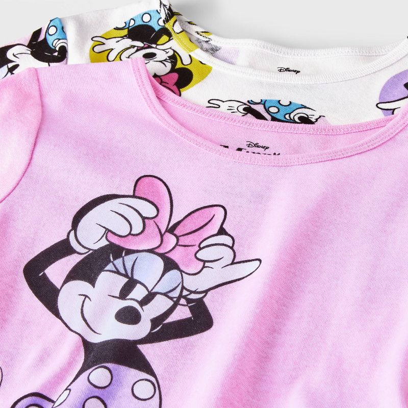 Girls&#39; Minnie Mouse 4pc Pajama Set - Pink, 3 of 5