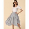 Allegra K Women's Elastic Waist Chiffon Handkerchief Hem Midi Skirt - 2 of 4