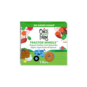 Once Upon a Farm Tractor Wheels Apple Sweet Potato & Spinach Baby Snacks - 3.35oz - 1 of 4