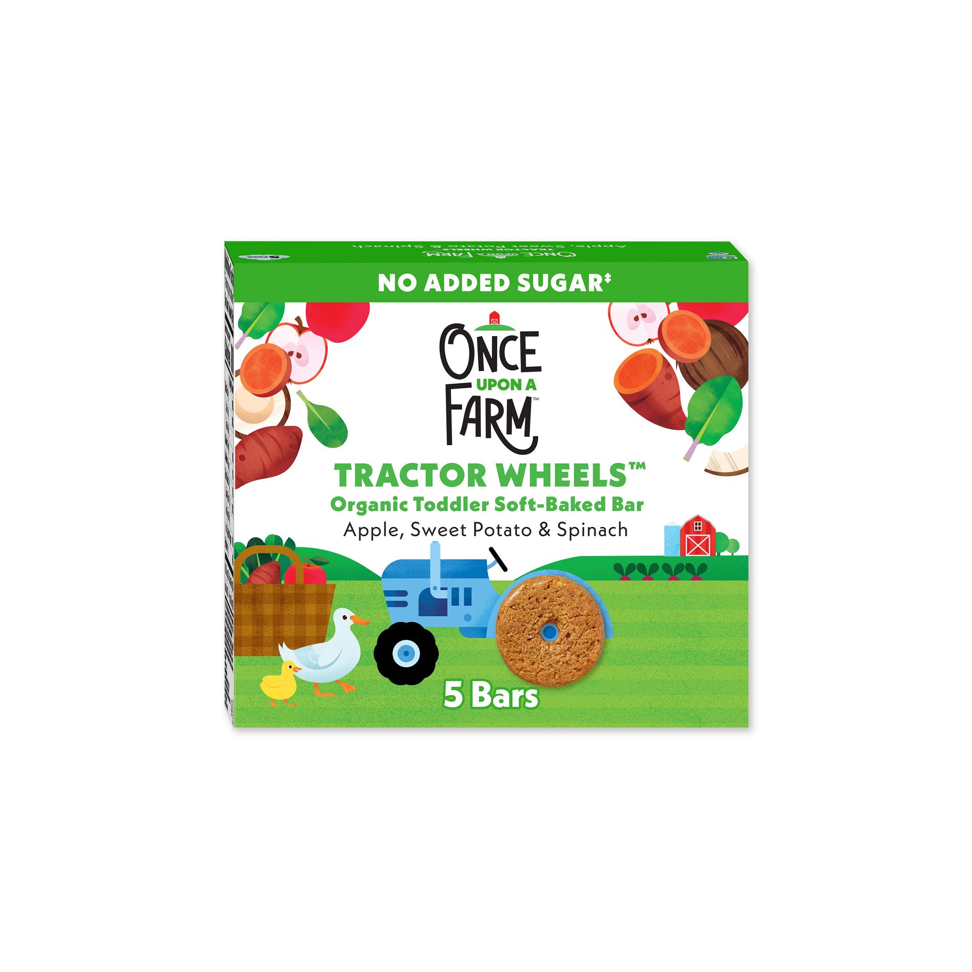 Once Upon a Farm Tractor Wheels Apple Sweet Potato & Spinach Baby Snacks - 3.35oz
