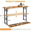 VINGLI 67" Wooden Folding Picnic Table with Umbrella Hole, Adjustable Heights – Ideal for Picnics & BBQs - 3 of 4