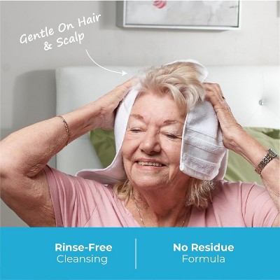 Fresh Scent Hypoallergenic No-Rinse Shampoo Caps for Elderly, 24 Pack