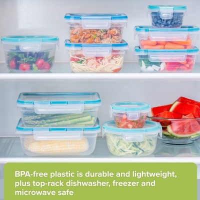 20-Piece Green Plastic Food Storage Container Set with Lockable Lids