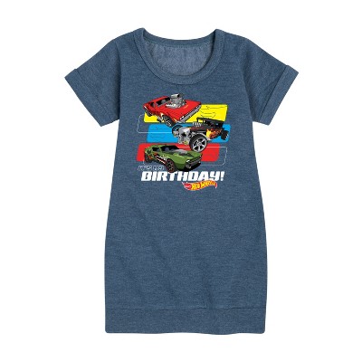 - Hot Wheels - Its My Birthday Graphic Short Sleeve Fleece Dress