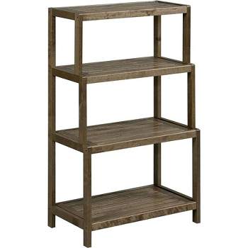 NewRidge Home Solid Wood Dunnsville 4-Tier Step Back Shelf Bookcase, Antique Chestnut & Other Colors