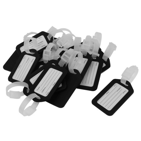 Unique Bargains Plastic Suitcase Name Label Travel Luggage Tags 20 Pcs  Black White : Target