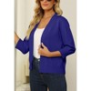 Women's 3/4 Sleeve Open Front Cropped Cardigan Sweater Elegant Shrugs for Women - 3 of 4
