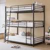 Racxily Triple Twin Bunk Beds, Metal Bunk Bed Platform Frame, Two Attached Ladders, Easy Access Guard-Rail, No Box Spring Need - 4 of 4