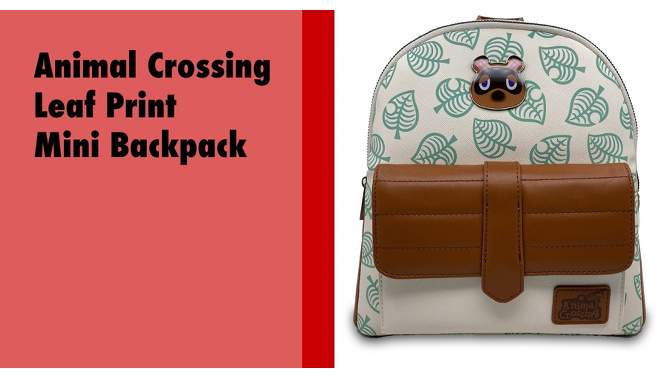 Nintendo Animal Crossing 11&#34; Mini Backpack - Tom Nook/Leaf, 2 of 12, play video