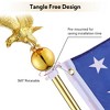 Yescom 6Ft Indoor Flag Pole Kit Eagle Topper Aluminum Gold Pole with Base 3x5Ft US Flag for Office School City Hall 2Pcs - 4 of 4