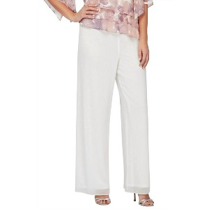 Women's Chiffon Straight Leg Pant - Alex Evenings - 1 of 3