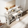 54-Inch Long Console Table, Wooden Entryway Table with 2 Drawers & Open Storage Shelf, for Entryway, Hallway, Living Room - 2 of 4