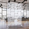 Vynxaria Outdoor & Indoor Privacy Screen Metal Privacy Screen 76" H¡Á48" W, Freestanding Decorative Privacy Screen - 2 of 4